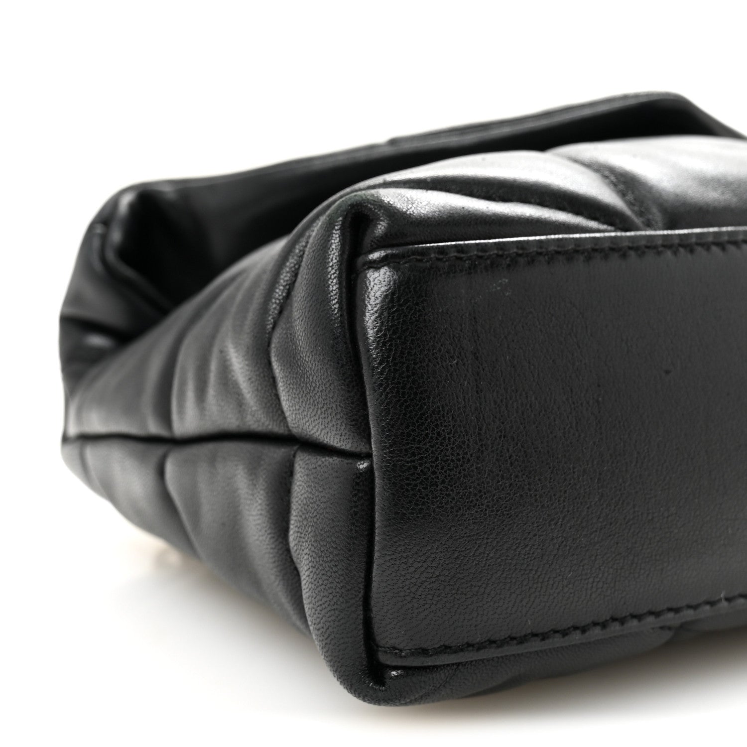 Lambskin Quilted Toy Loulou Puffer Monogram Chain Satchel Black