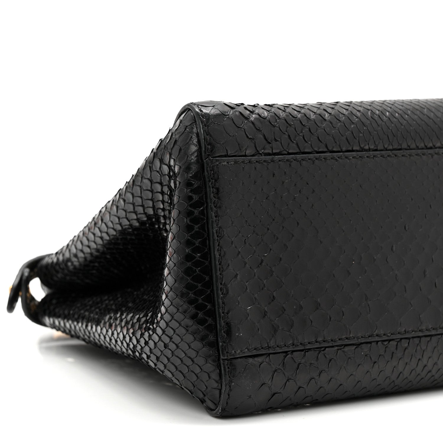 Snakeskin Nappa Mini Peekaboo Iconic Satchel Black