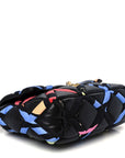 Lambskin Printed Fabric Medium CHNL 19 Flap Black Multicolor