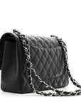 Caviar Quilted Jumbo Double Flap Black