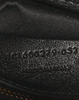 Sheepskin Matelasse Chevron Monogram Medium College Bag Black