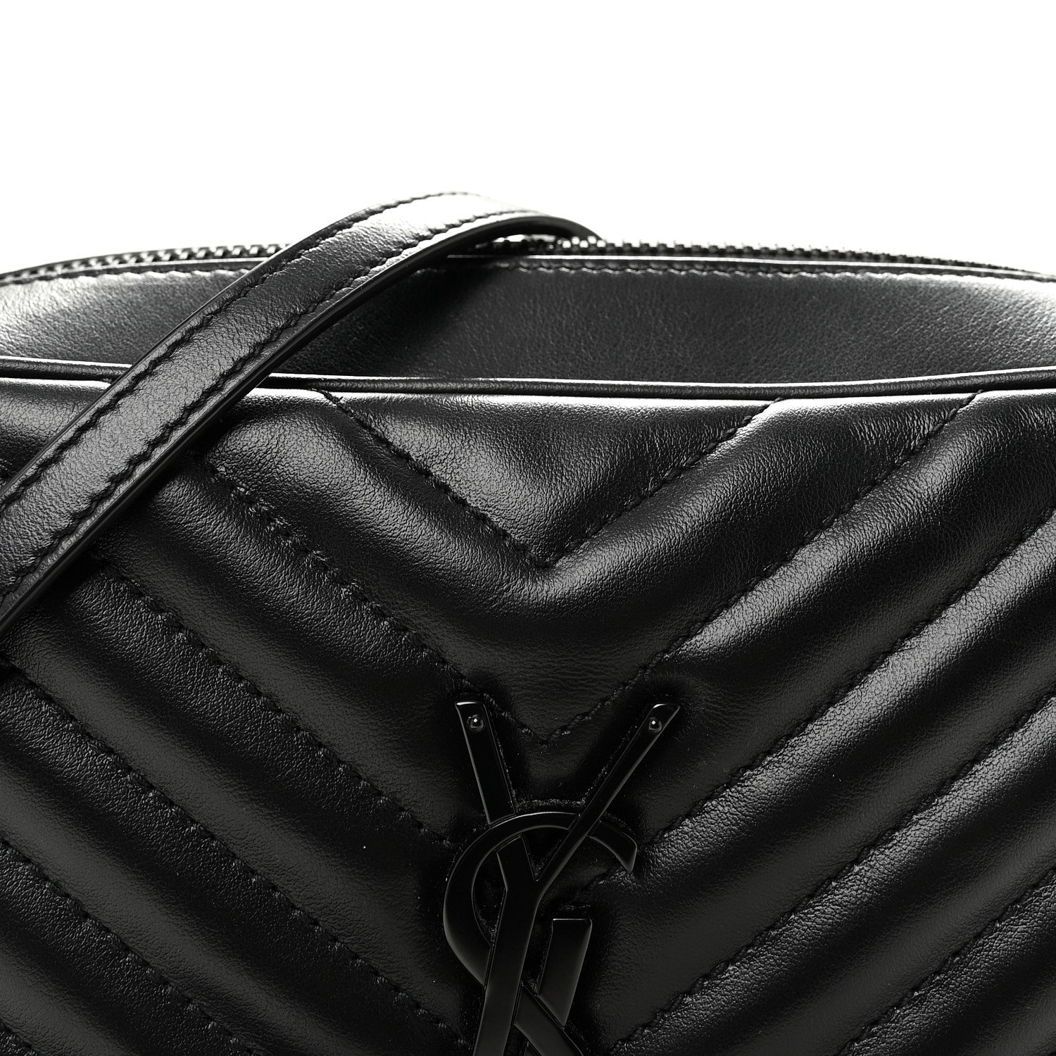 Calfskin Matelasse Monogram Monochrome Lou Camera Bag Black