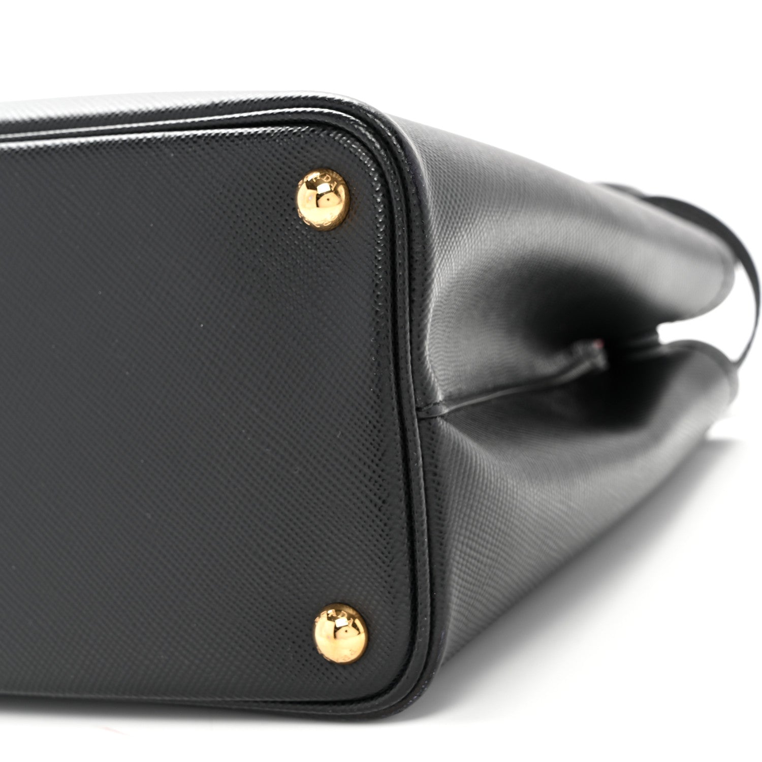 Saffiano Cuir Small Double Bag Black Fuoco