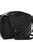 Calfskin Matelasse Monogram Lou Camera Bag Black
