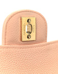 Caviar Quilted Medium Double Flap Light Pink