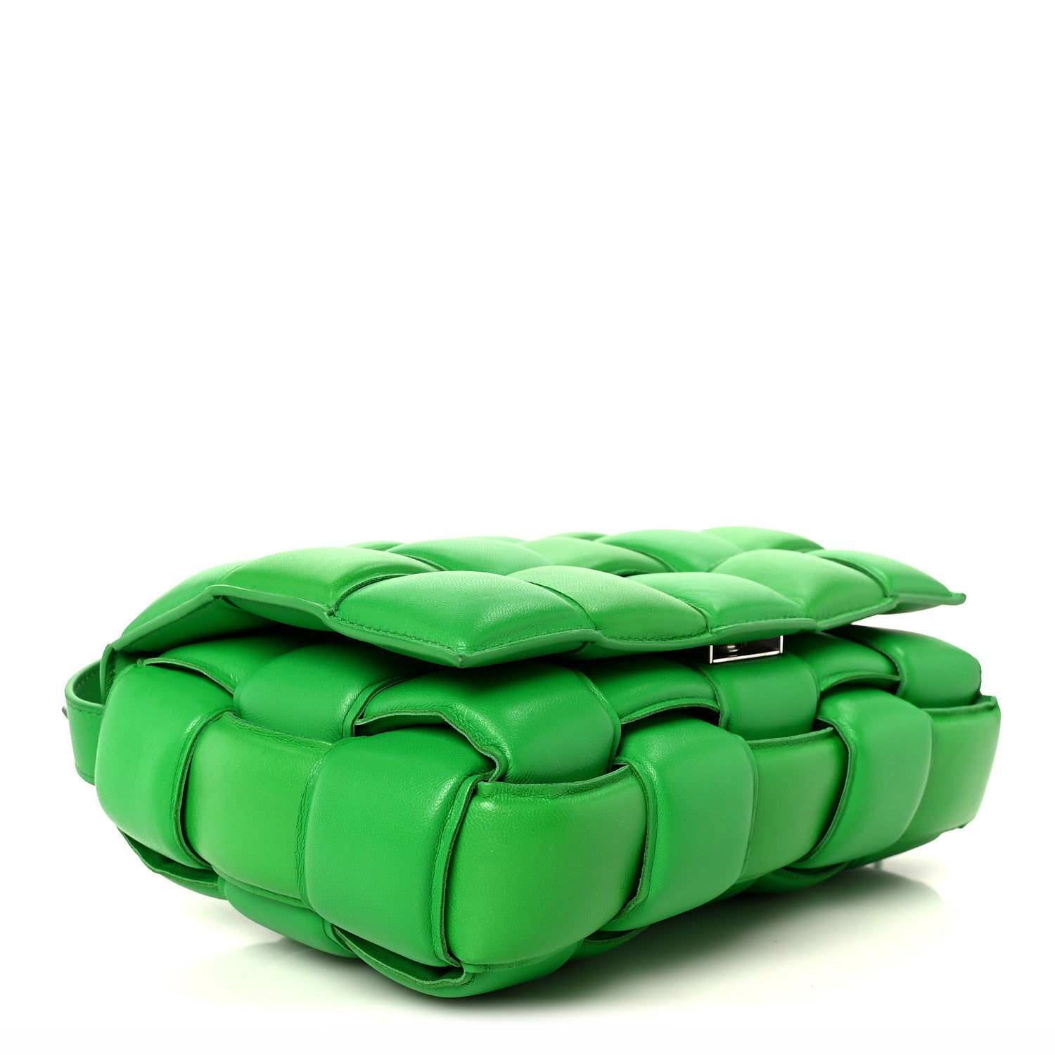 Nappa Maxi Intreccio Padded Cassette Crossbody Bag Parakeet