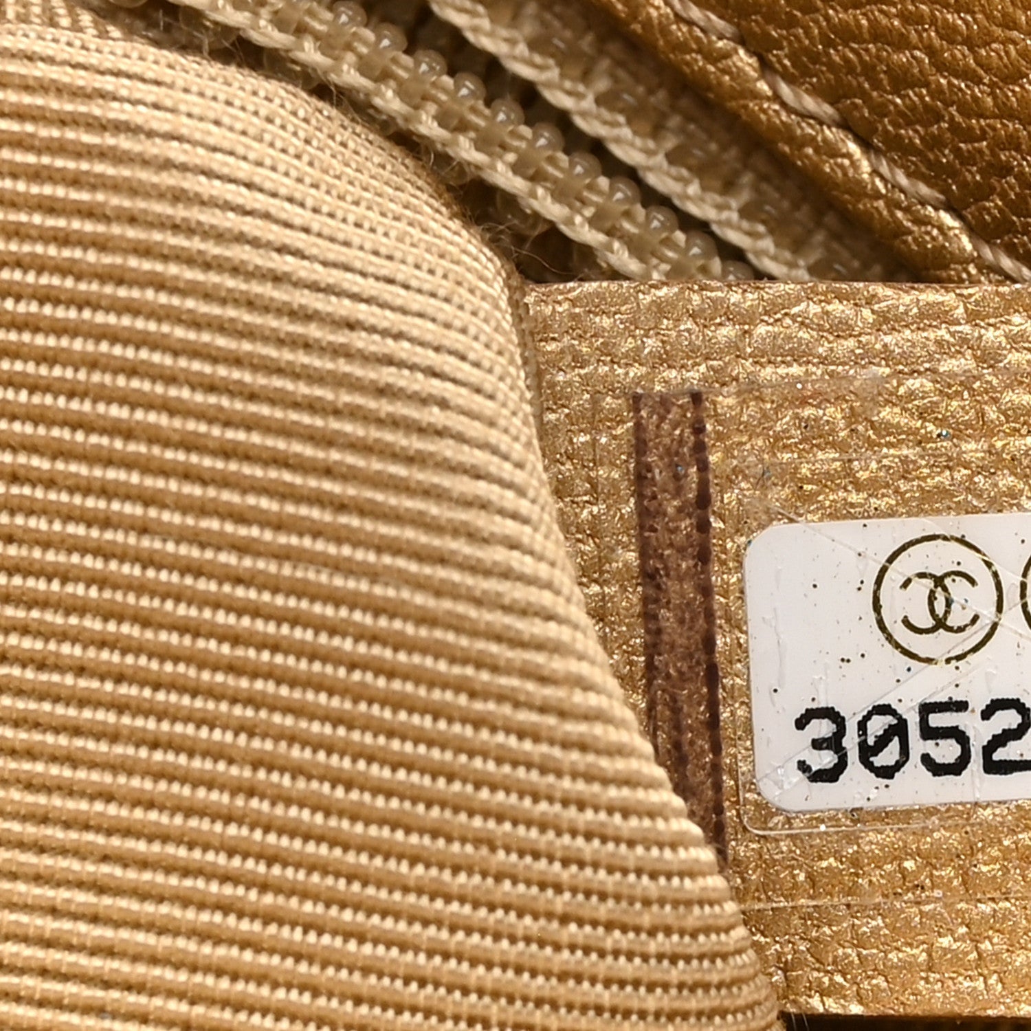 Metallic Goatskin Quilted Medium CHNL 19 Flap Gold