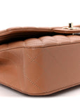 Lambskin Quilted Medium Double Flap Brown
