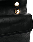 Lambskin Quilted Medium Double Flap Black