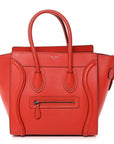 Drummed Calfskin Micro Luggage Vermillion