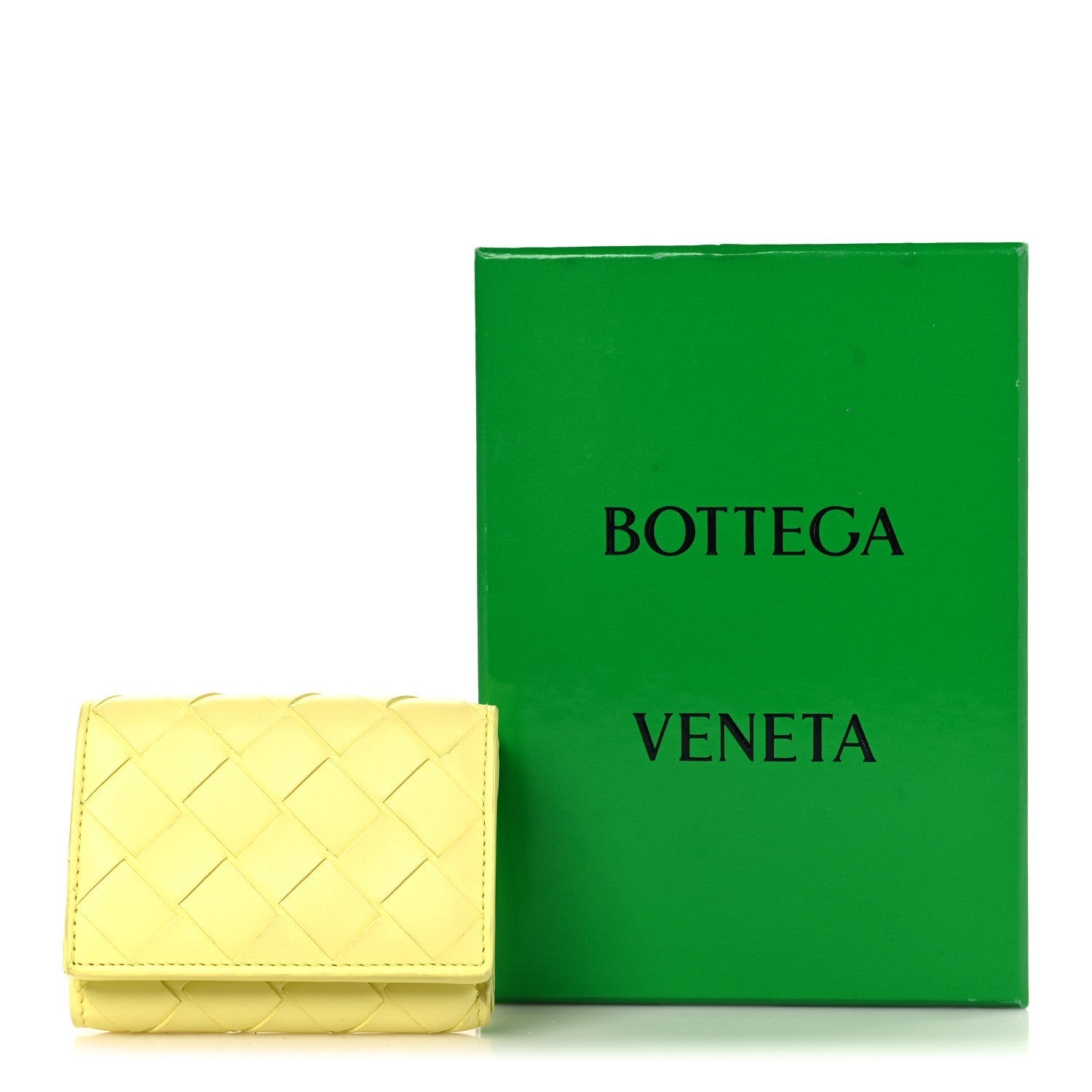 Nappa Intrecciato Trifold Wallet Ice Cream