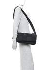 Nylon Intrecciato Padded Tech Cassette Bag Black