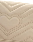Calfskin Matelasse Super Mini GG Marmont Shoulder Bag White