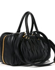 Nappa Matelasse Large Arcadie Top Handle Bag Black
