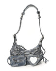 Bleached Denim BB Monogram Le Cagole Shoulder Bag XS Blue