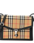 Grainy Calfskin Vintage Check Small Macken Crossbody Bag Black
