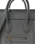 Baby Drummed Calfskin Nano Luggage Kohl