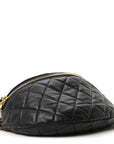Lambskin Pearl Quilted CC Belt Bag Black