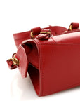 Grained Calfskin Neo Classic Gold Hardware Nano City Crossbody Medium Red