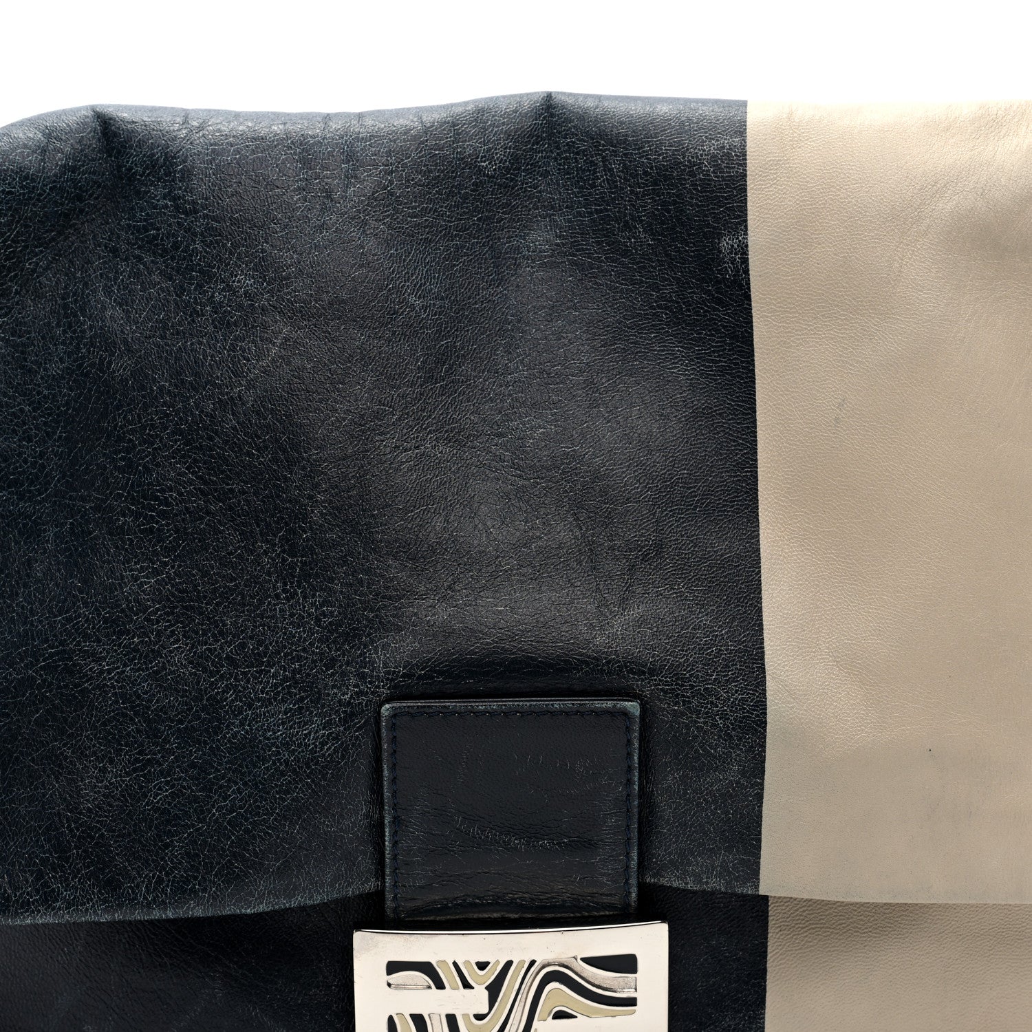 Vitello Bi-Color Mama Baguette Blue Beige