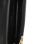 Lambskin Quilted Flap Phone Holder With Chain Black
