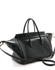 Supple Shiny Lambskin Luggage Black