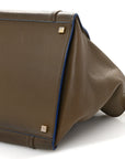 Baby Grained Medium Phantom Luggage Taupe Blue Trim