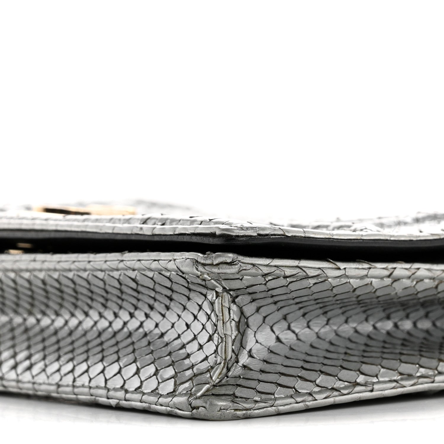 Snakeskin D1ORama Wallet on Chain Pouch Silver