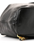 Lambskin CC Drawstring Backpack Black
