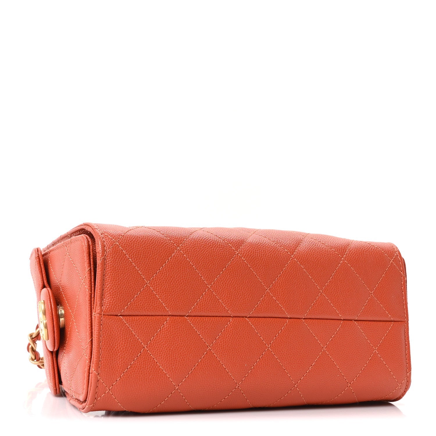 Caviar Quilted Mini CHNL 25 Handbag Dark Orange