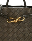 Suede Intrecciato Small Andiamo Shoulder Bag Cypress