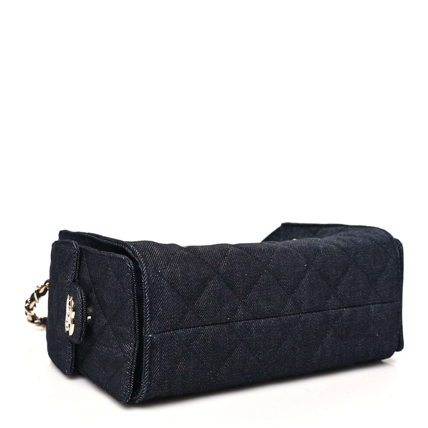 Denim Quilted Mini CHNL 25 Handbag Dark Blue