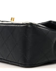 Lambskin Quilted Mini Rectangular Flap Black
