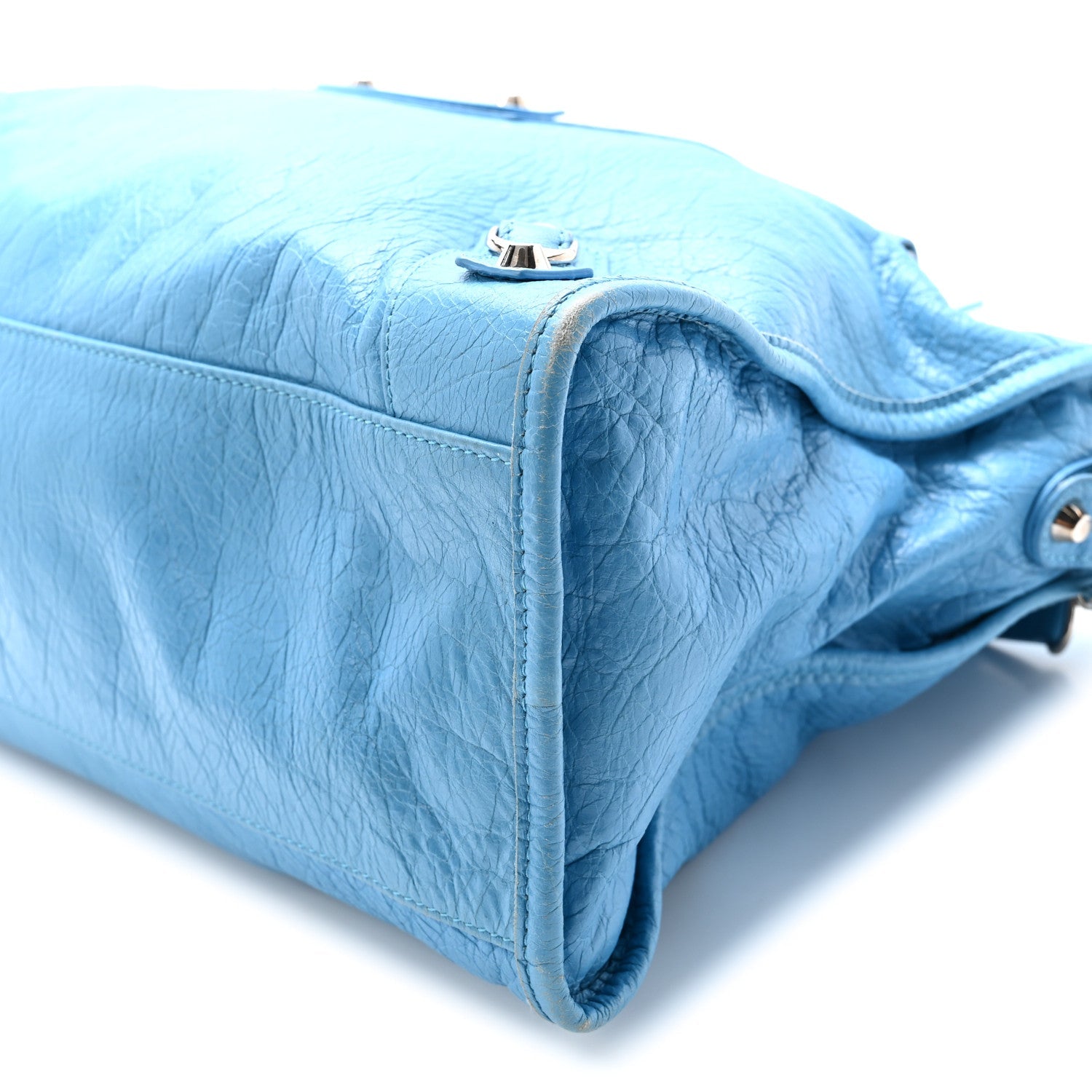 Agneau Classic Silver Hardware City Bleu Azur Clair