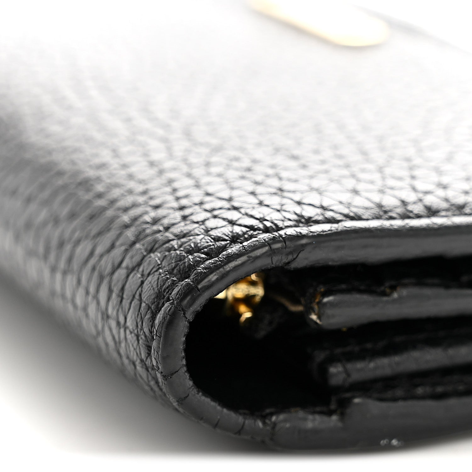 Grain Calfskin Continental Wallet Black