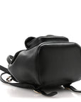 Glazed Aged Calfskin Quilted Small Duma Drawstring Backpack Black
