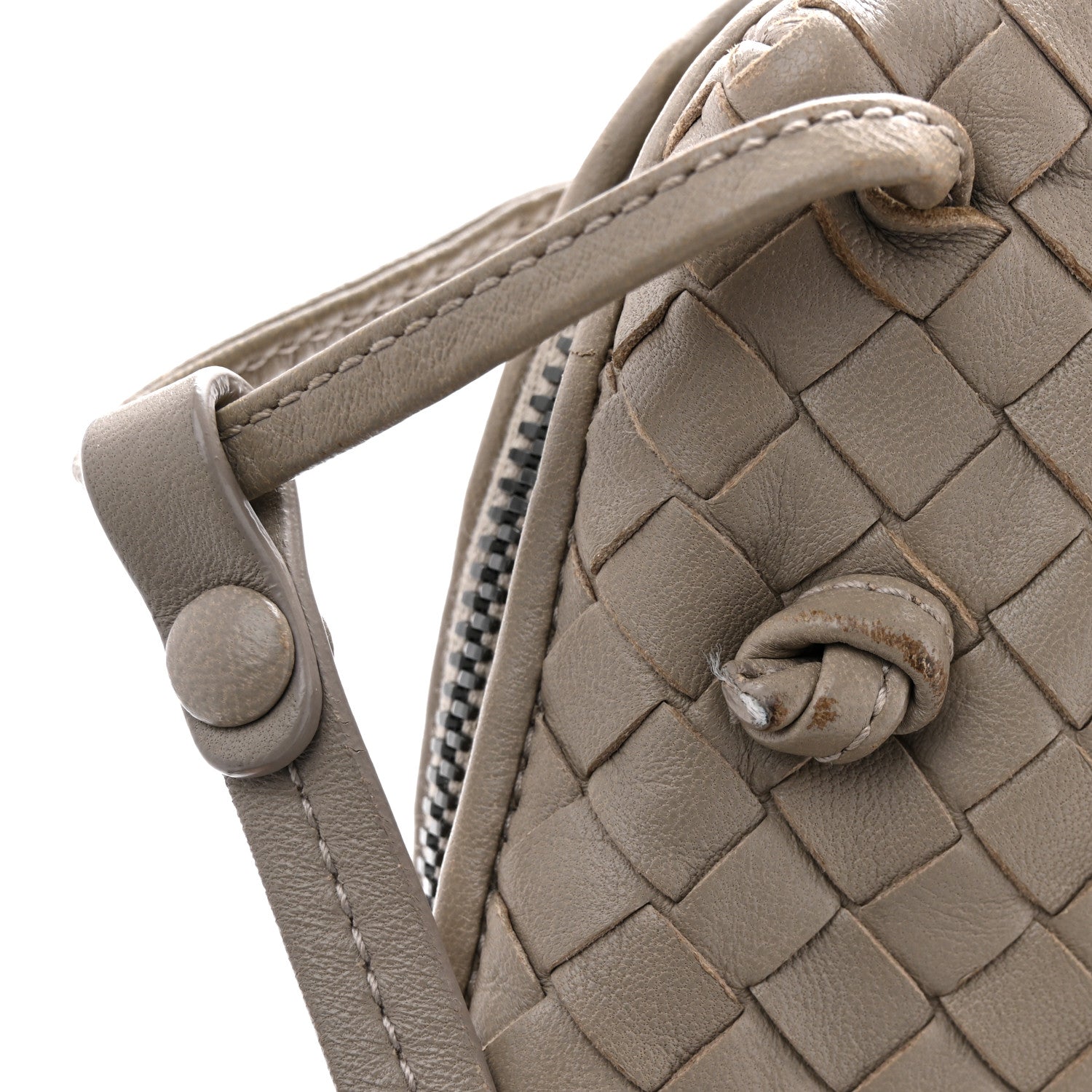 Nappa Intrecciato Nodini Crossbody Messenger Steel