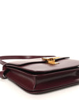 Box Calfskin Medium Classic Box Flap Bag Burgundy