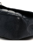 Caviar Quilted Medium Double Flap Black