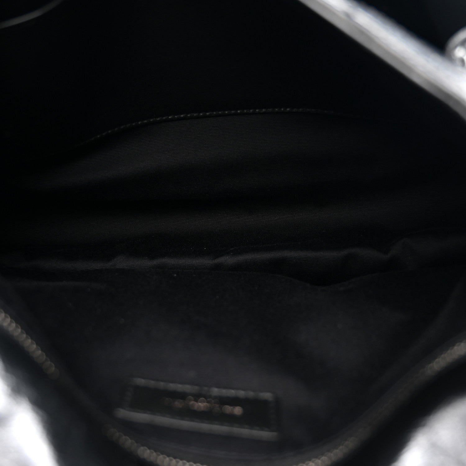 Crinkled Calfskin Matelasse Monogram Large Niki Chain Satchel Black