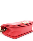 Caviar Quilted Small Boy Flap Red