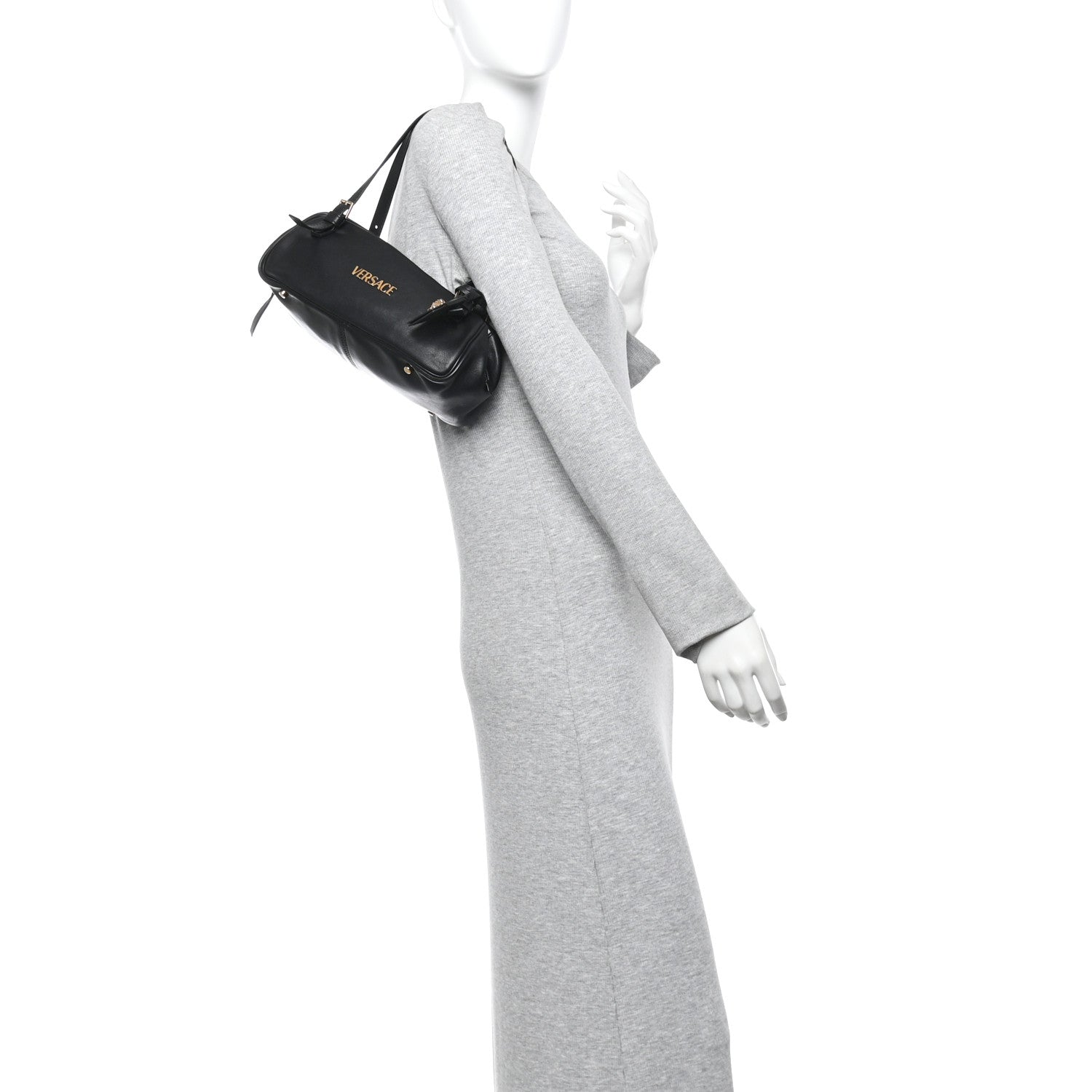 Lambskin Tag Bowling Bag Black