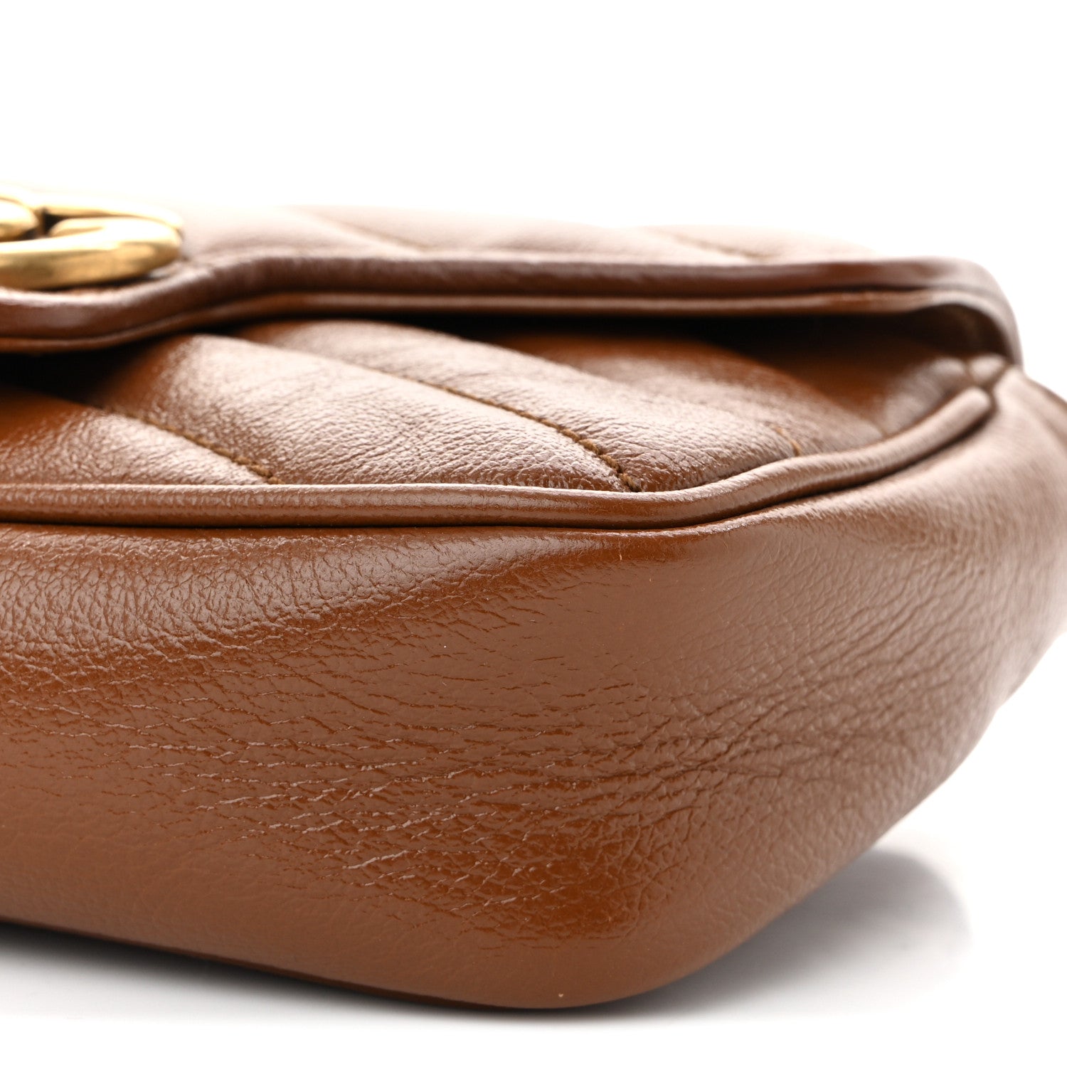 Azalea Calfskin Matelasse Diagonal Super Mini GG Marmont Shoulder Bag Cuir