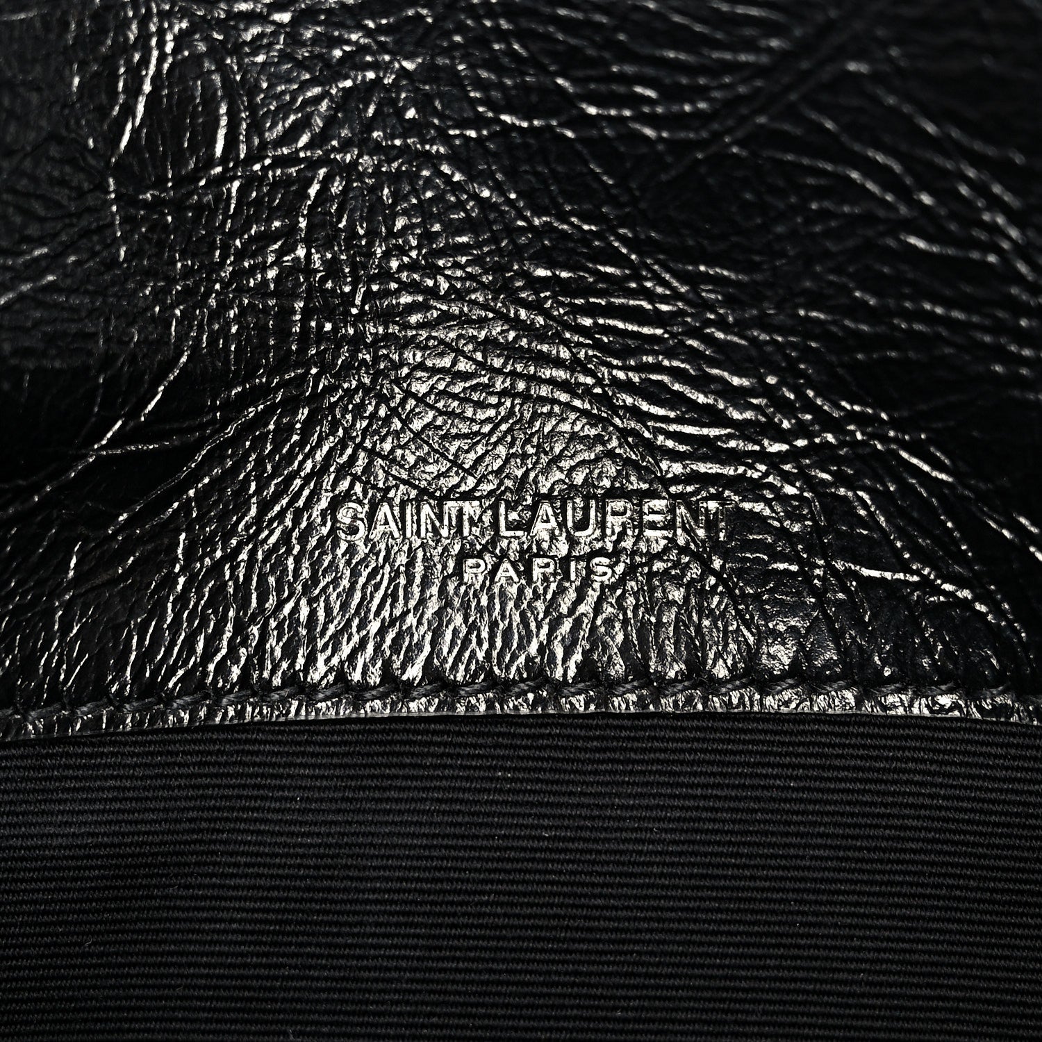 Crinkled Calfskin Matelasse Monogram Baby Niki Chain Satchel Black