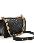 Caviar Quilted Medium Boy Flap Black