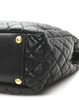 Lambskin Quilted Large Tote Black