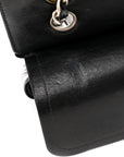 Patent Quilted Medium Double Flap Black