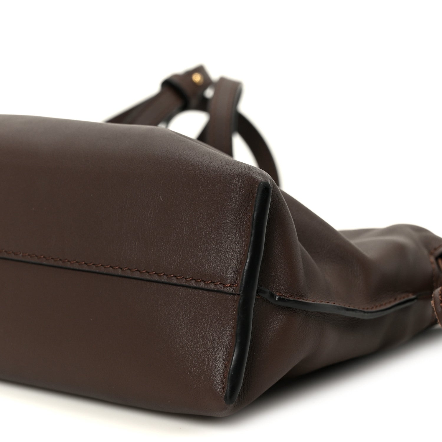 Nappa Flamenco Knot Clutch Chocolate