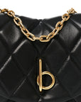 Lambskin Quilted Rocking Horse Shoulder Bag Black