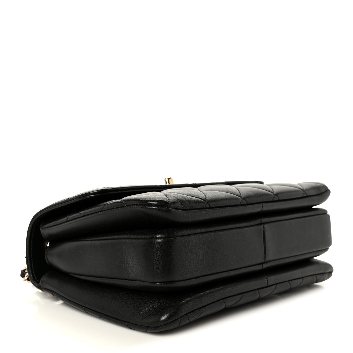 Lambskin Quilted Small Trendy CC Dual Handle Flap Bag Black